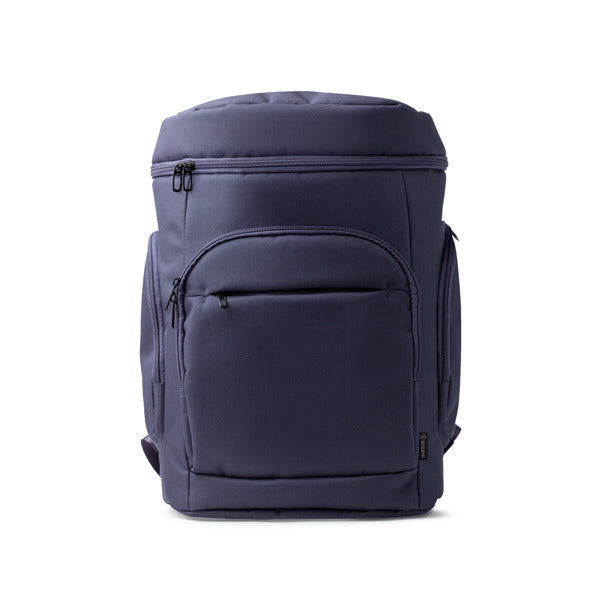 Stamina Nayade 300D recycled RPET polyester backpack in navy blue, ready for logo printing