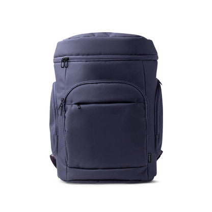 Stamina Nayade 300D recycled RPET polyester backpack in navy blue, ready for logo printing