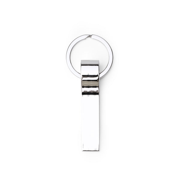 Stamina Macao metal keyring in silver, ready for laser engraving