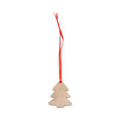 Stamina Gringe wooden Christmas ornament in tree, ready for laser engraving