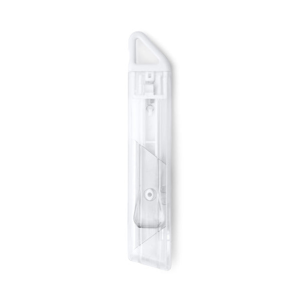 Stamina Tarper retractable safety cutter in white, ready for logo printing