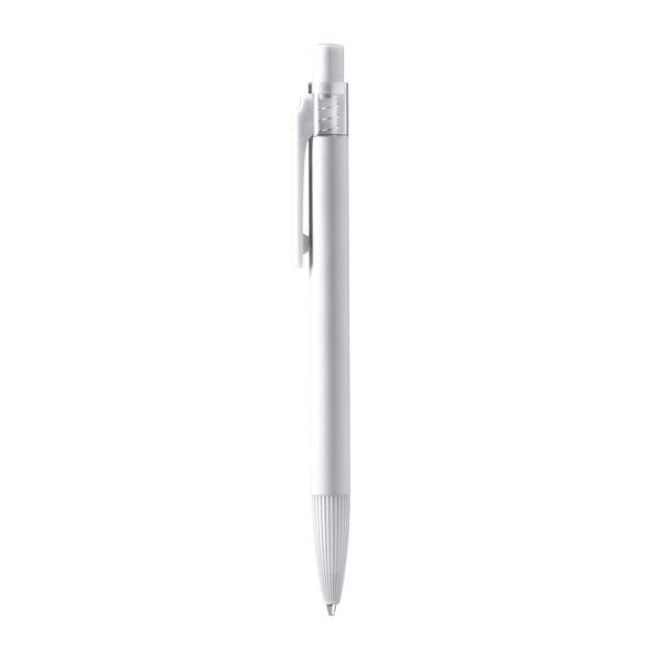 Stamina Barrel aluminium and ABS ball pen in white, ready for laser engraving