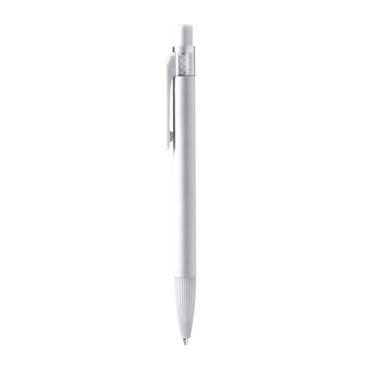 Stamina Barrel aluminium and ABS ball pen in white, ready for laser engraving