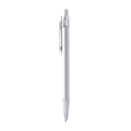 Stamina Barrel aluminium and ABS ball pen in white, ready for laser engraving