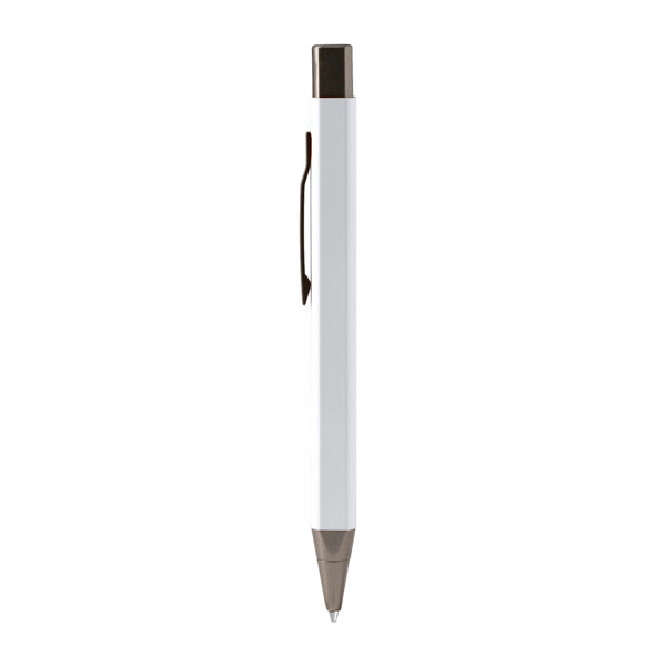 Stamina Lester recycled aluminium ball pen in white, ready for laser engraving