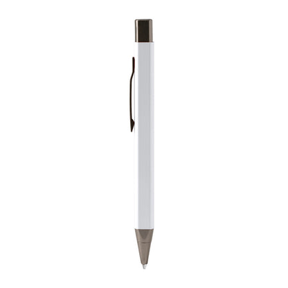 Stamina Lester recycled aluminium ball pen in white, ready for laser engraving