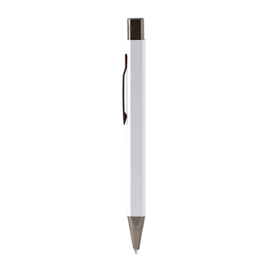 Stamina Lester recycled aluminium ball pen in white, ready for laser engraving