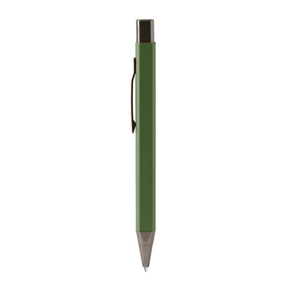 Stamina Lester recycled aluminium ball pen in dark green, ready for laser engraving
