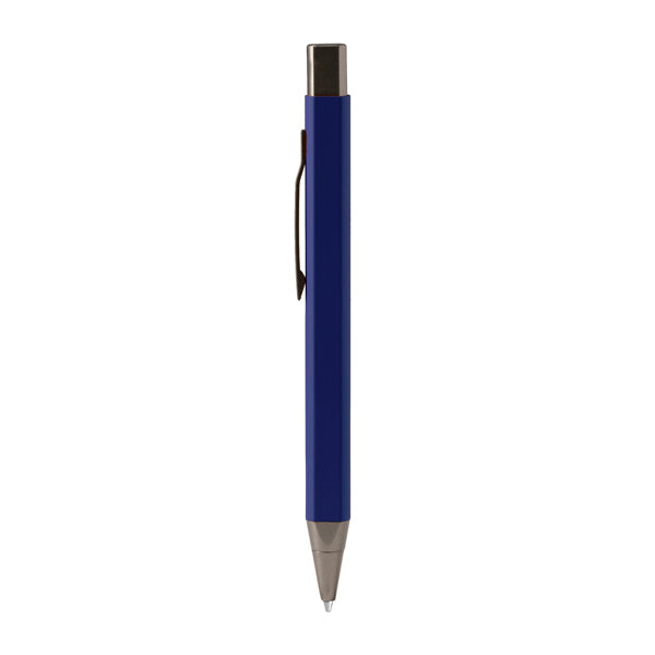 Stamina Lester recycled aluminium ball pen in navy blue, ready for laser engraving