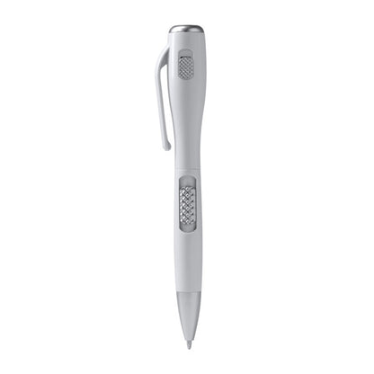 Stamina Karter aBS pen with LED torch in white, ready for logo printing