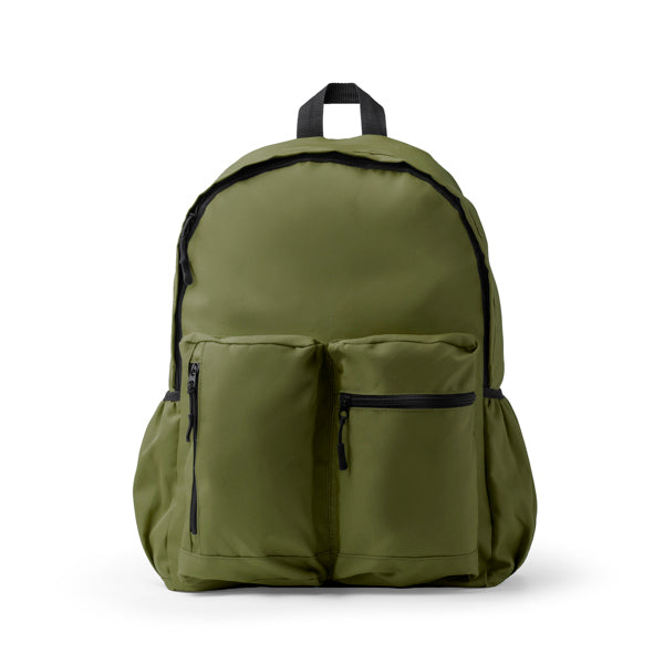 Stamina Adix 600D recycled RPET polyester backpack in dark green, ready for logo printing