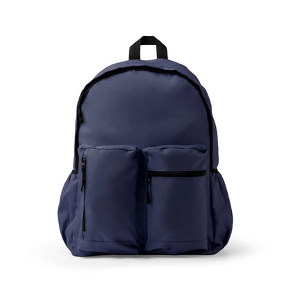 Stamina Adix 600D recycled RPET polyester backpack in navy blue, ready for logo printing