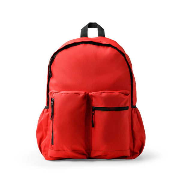 Stamina Adix 600D recycled RPET polyester backpack in red, ready for logo printing