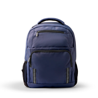 Stamina Conely 300D RPET backpack in navy blue, ready for logo printing