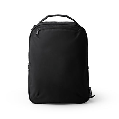 Stamina Gravel 300D recycled RPET ripstop backpack in black, ready for logo printing