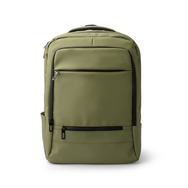 Stamina Dairax PU leather backpack in dark green, ready for logo printing
