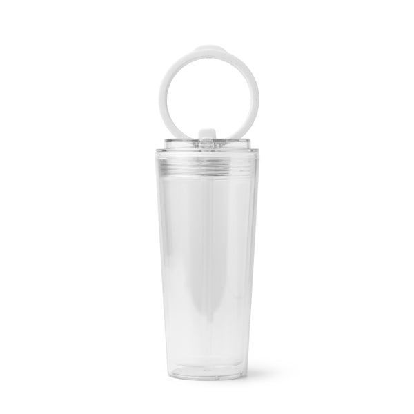 Stamina Grant translucent cup with straw 670 ml in white, ready for logo printing