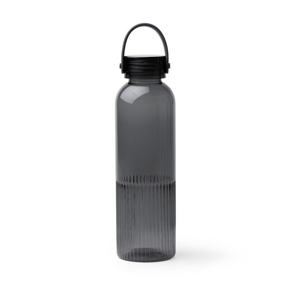 Stamina Stripe RPET bottle 550 ml in black, ready for logo printing