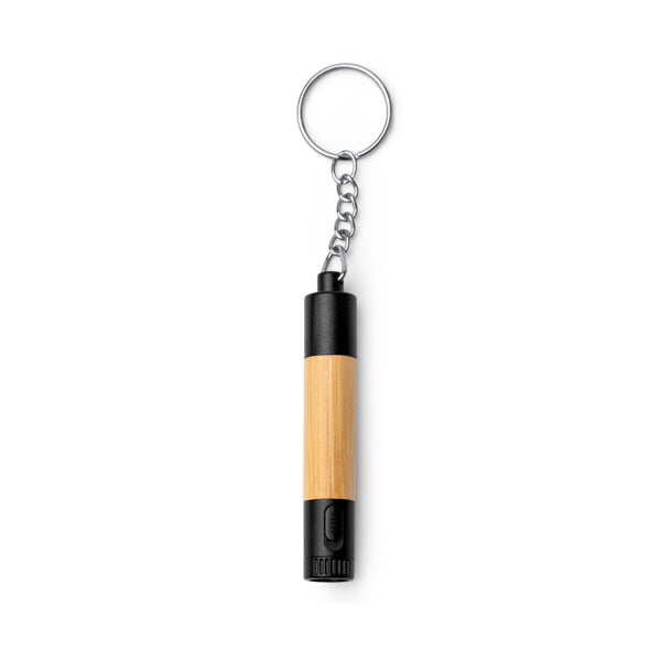 Stamina Minfer bamboo pen with LED torch in black, ready for laser engraving