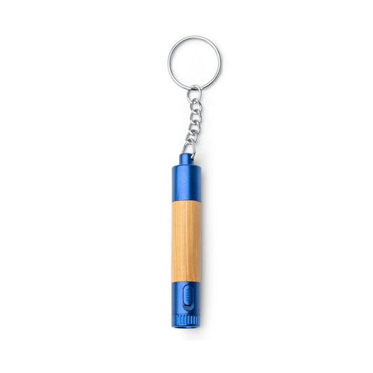 Stamina Minfer bamboo pen with LED torch in royal blue, ready for laser engraving