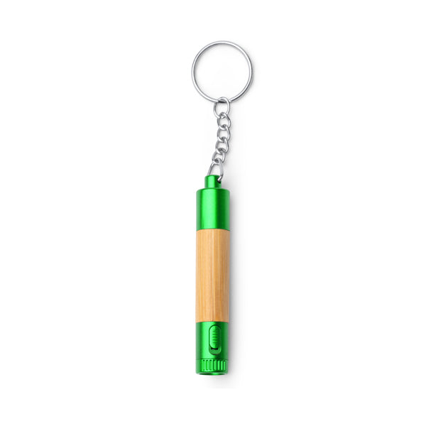 Stamina Minfer bamboo pen with LED torch in fern green, ready for laser engraving