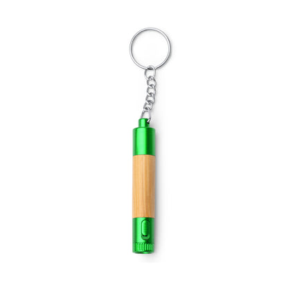 Stamina Minfer bamboo pen with LED torch in fern green, ready for laser engraving
