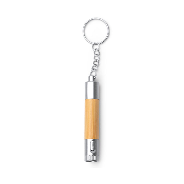 Stamina Minfer bamboo pen with LED torch in silver, ready for laser engraving
