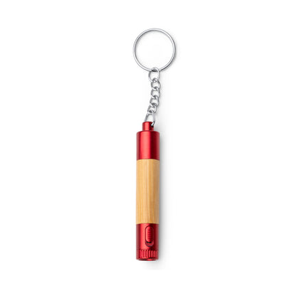 Stamina Minfer bamboo pen with LED torch in red, ready for laser engraving