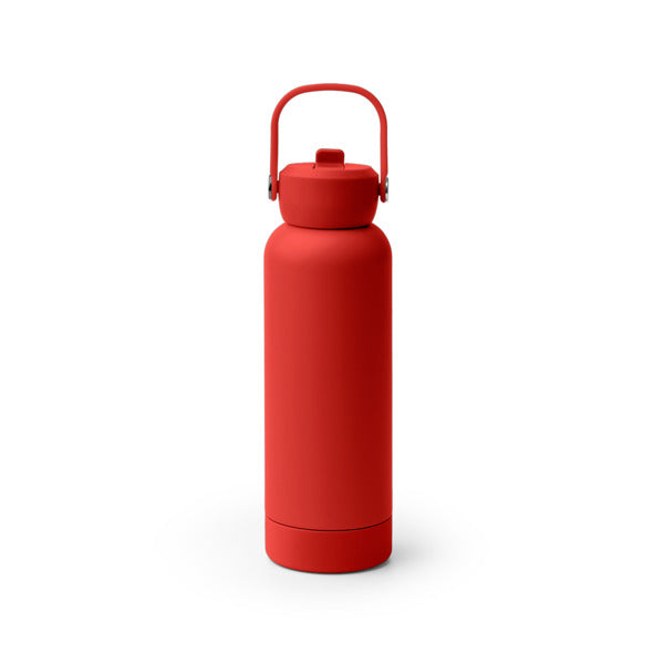 Stamina Midgar recycled steel vacuum flask with straw 730 ml in red, ready for laser engraving