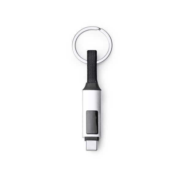 Stamina Pernik aluminium charging cable in black, ready for laser engraving