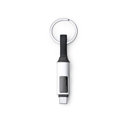 Stamina Pernik aluminium charging cable in black, ready for laser engraving