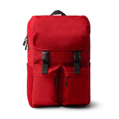 Stamina Nipons 600D recycled RPET polyester backpack in red, ready for logo printing