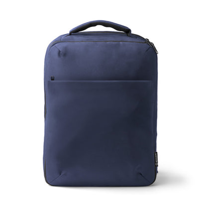 Stamina Soufler 900D recycled RPET polyester backpack in navy blue, ready for logo printing