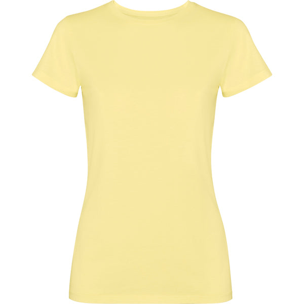 Roly Fiyi women's T-shirt in sweet yellow wash, ready for logo printing or embroidery