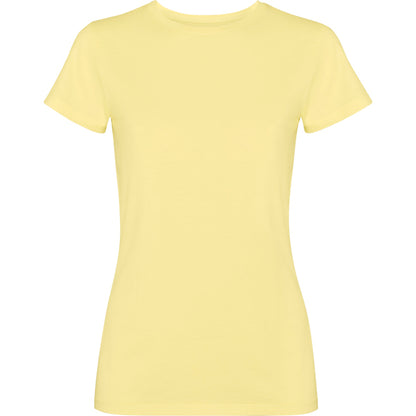 Roly Fiyi women's T-shirt in sweet yellow wash, ready for logo printing or embroidery