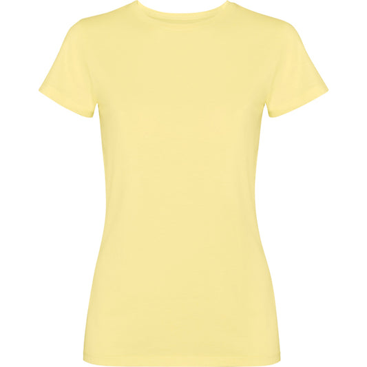 Roly Fiyi women's T-shirt in sweet yellow wash, ready for logo printing or embroidery