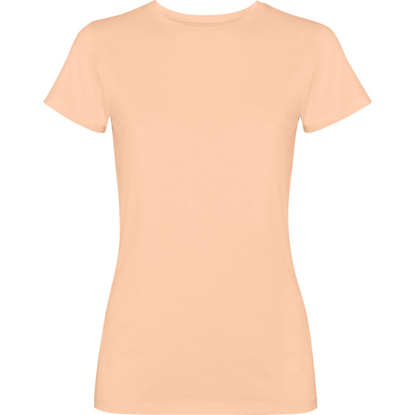 Roly Fiyi women's T-shirt in light papaya wash, ready for logo printing or embroidery