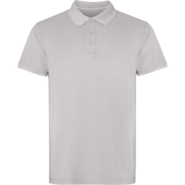 Roly Cobain unisex polo shirt in stone grey wash, ready for logo printing or embroidery