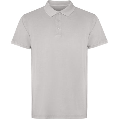 Roly Cobain unisex polo shirt in stone grey wash, ready for logo printing or embroidery