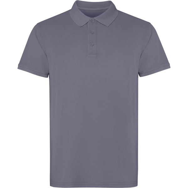 Roly Cobain unisex polo shirt in sky grey wash, ready for logo printing or embroidery
