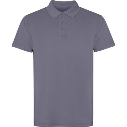 Roly Cobain unisex polo shirt in sky grey wash, ready for logo printing or embroidery