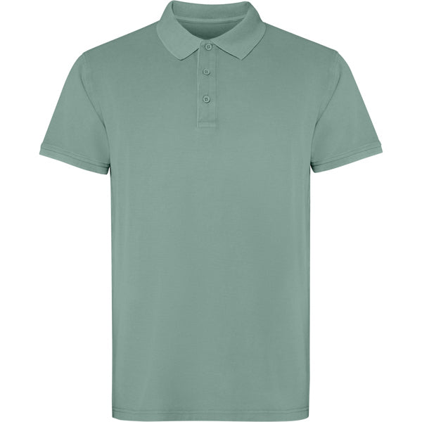 Roly Cobain unisex polo shirt in duck green wash, ready for logo printing or embroidery