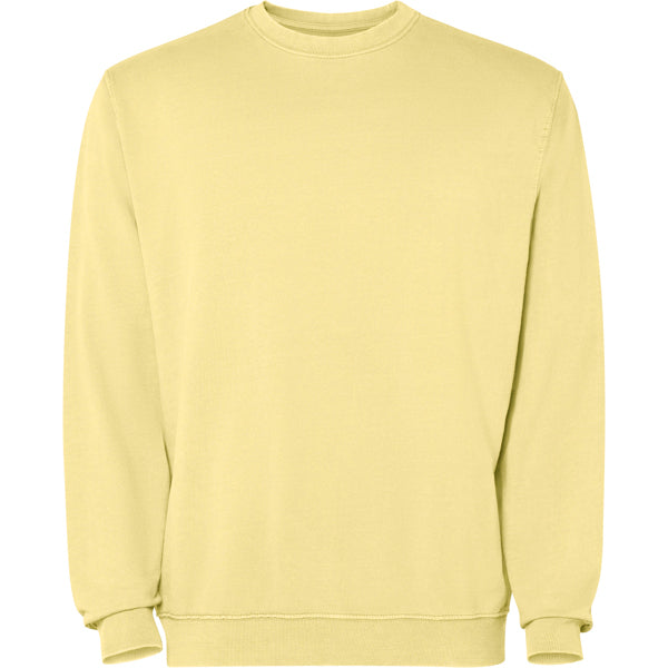 Roly Jaya unisex sweatshirt in sweet yellow wash, ready for logo printing or embroidery