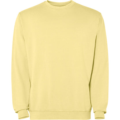 Roly Jaya unisex sweatshirt in sweet yellow wash, ready for logo printing or embroidery