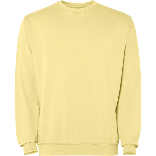 Roly Jaya unisex sweatshirt in sweet yellow wash, ready for logo printing or embroidery
