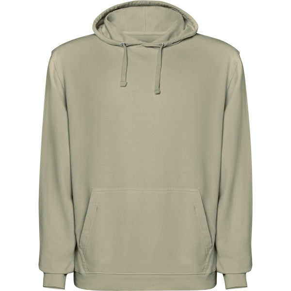 Roly Kenia unisex hoodie in light khaki wash, ready for logo printing or embroidery