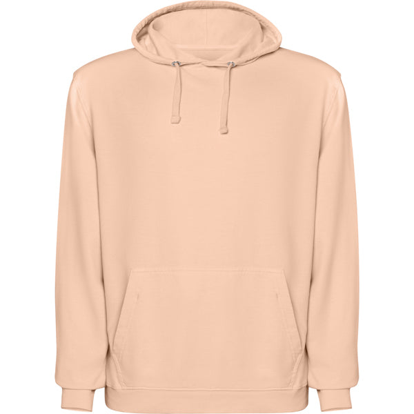 Roly Kenia unisex hoodie in light papaya wash, ready for logo printing or embroidery