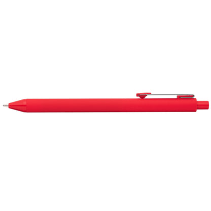 Vela Essentials Recycled Plastic Soft Touch Gel Pen promotional pen in red printed with your company logo