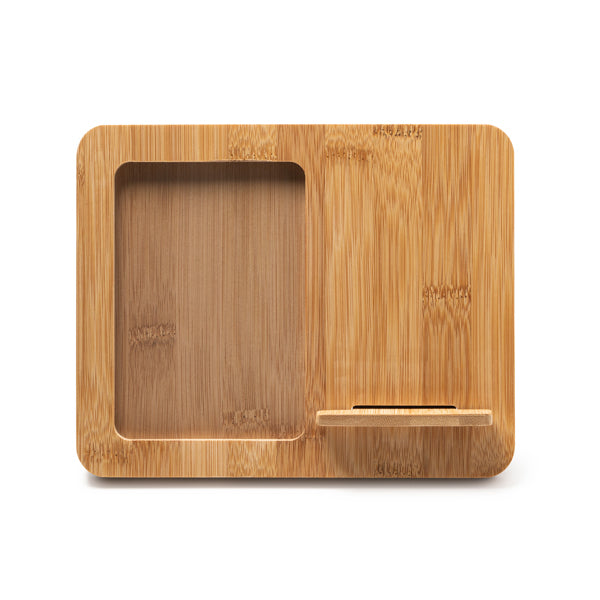 Stamina Vulco bamboo wireless charger in bamboo, ready for laser engraving