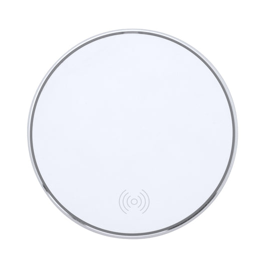Stamina Falcon wireless charger with 10w of power in white, ready for logo printing